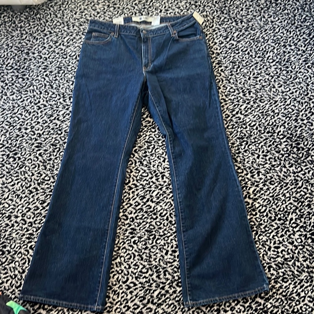 Flare stretch blue denim jeans